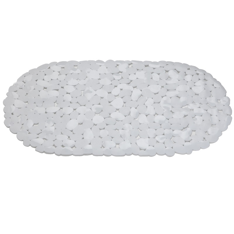 Tappeto antiscivolo ovale in pvc 69x36 cm bianco Feridras 280047-b
