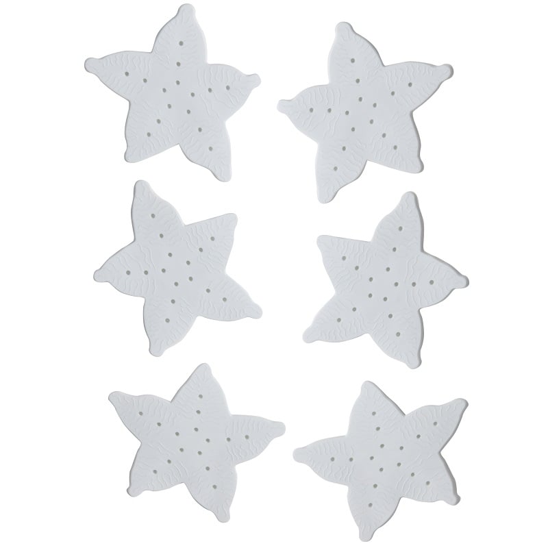 Set formine antiscivolo stella marina in pvc 6 pz bianco Feridras 280057-b