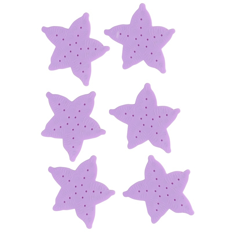 Set formine antiscivolo stella marina in pvc 6 pz lilla Feridras 280060-b