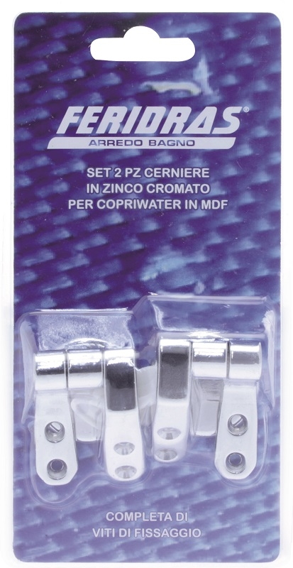 Set 2 cerniere per copriwater in zinco cromo Feridras 513001
