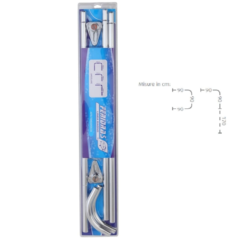 Asta doccia angolare cromo 90x90x90 cm d 22 cm Feridras 017009