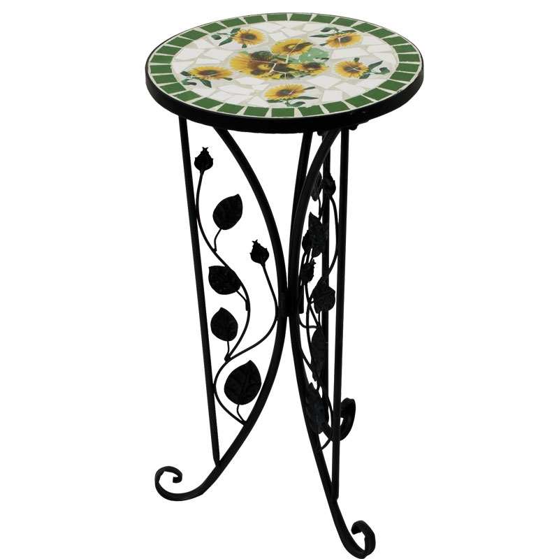 Tavolino portapiante mosaico tondo