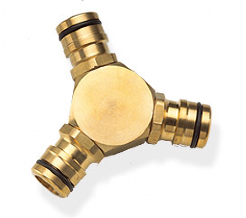 Raccordo triplice in ottone