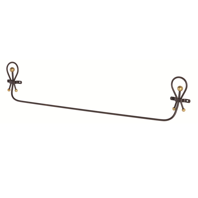 Portasciugamani in ferro battuto 60 cm lavorazione artigianale linea golden rust Feridras 150015-b