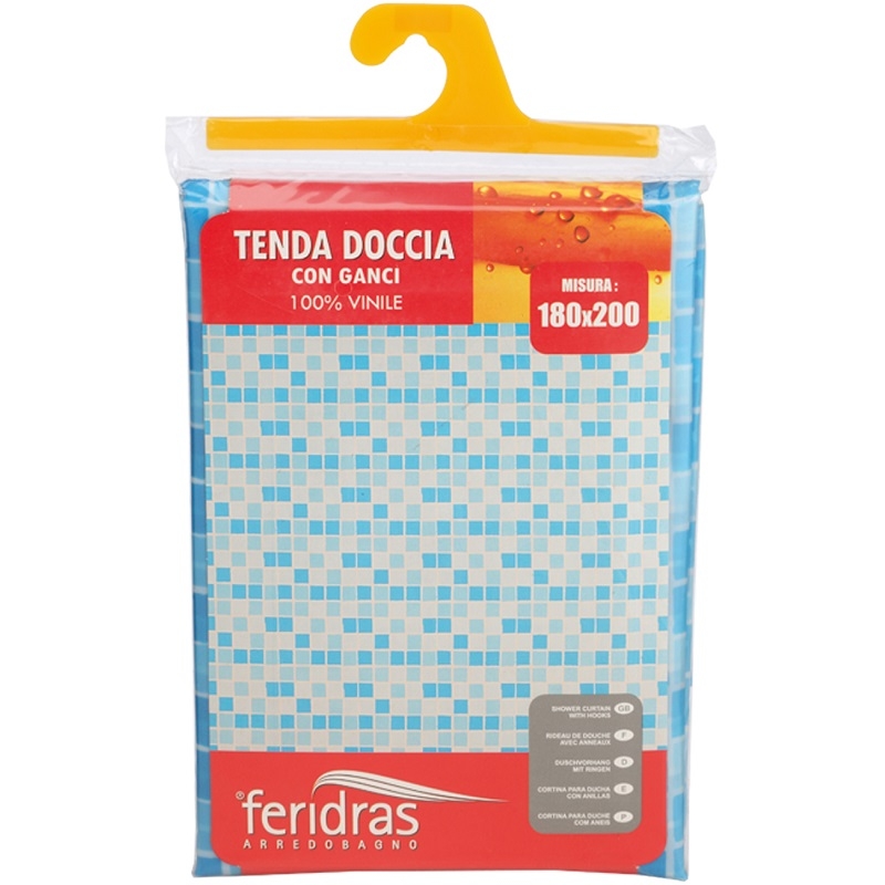 Tenda doccia in vinile 180x200 cm Feridras 187057