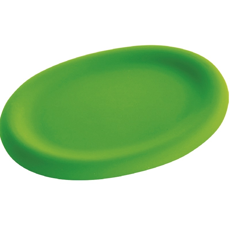 Portasapone in ceramica con finitura in gomma verde linea rubber Feridras 276024-b
