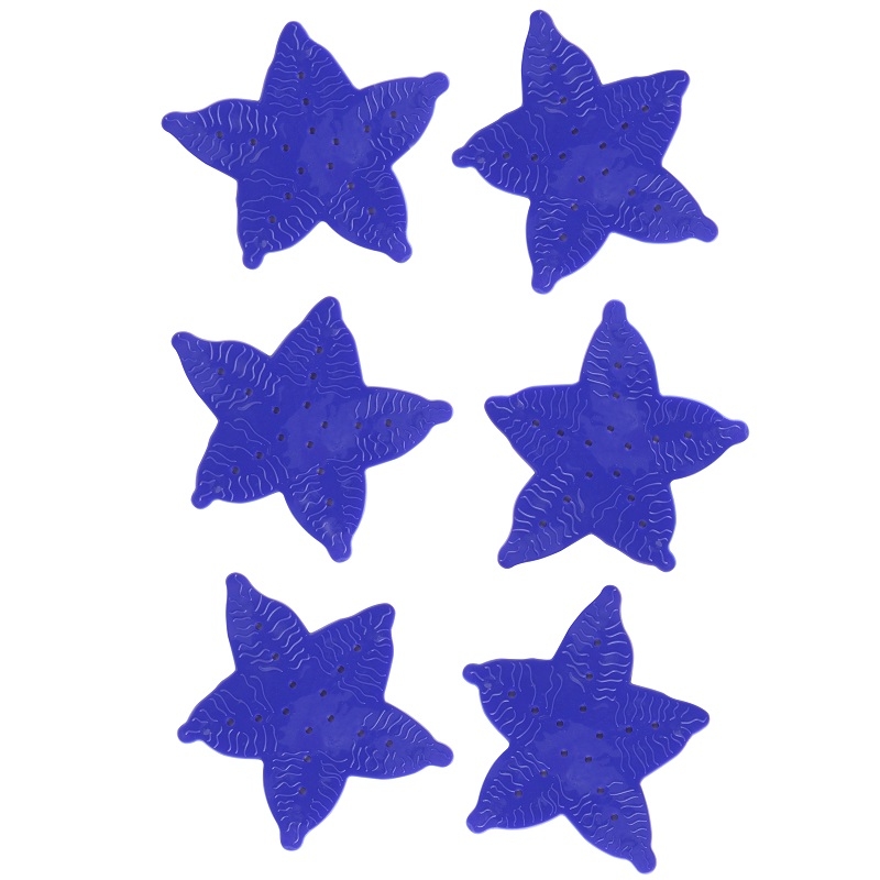 Set formine antiscivolo stella marina in pvc 6 pz blu Feridras 280061-b