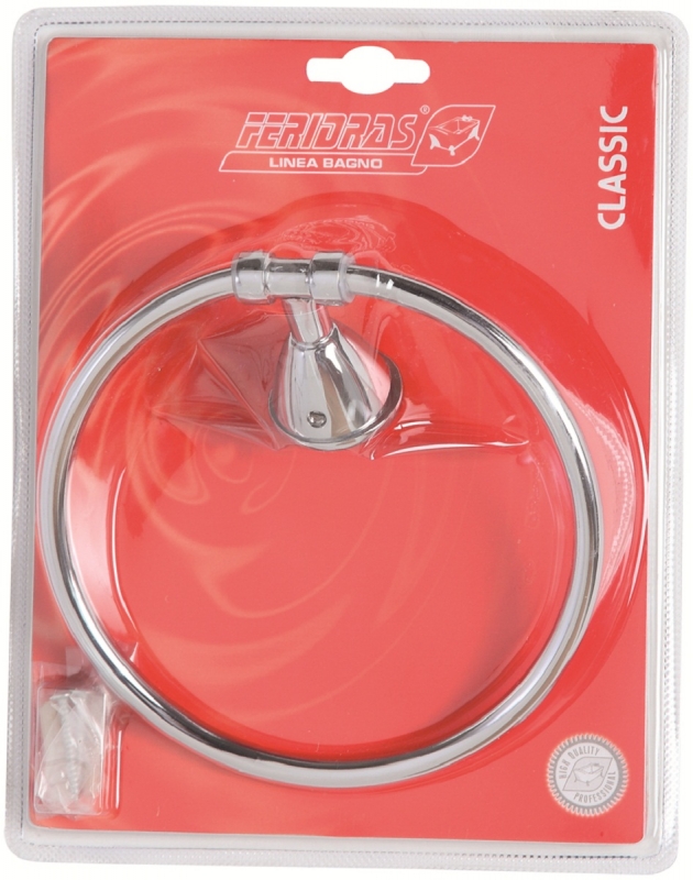 Anello portasalviette cromo con piastrine in acciaio antiruggine linea classic Feridras 285016-b
