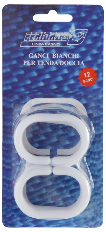 Set 12 ganci doccia bianco Feridras 293033