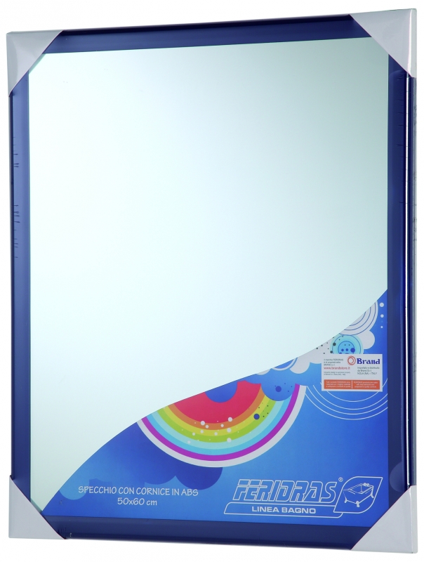 Specchio con cornice in abs blu 50x60 cm Feridras 332014