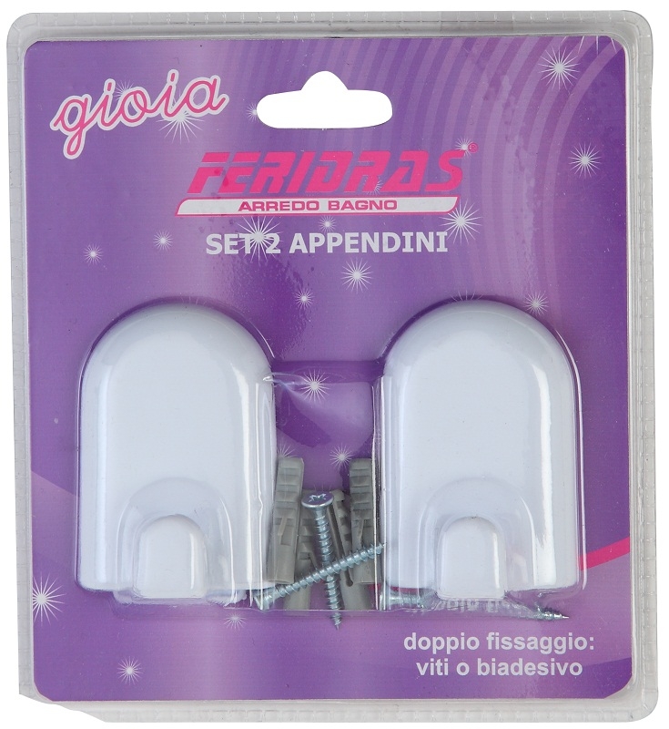 Set 2 appendini in abs bianco linea gioia Feridras 417005