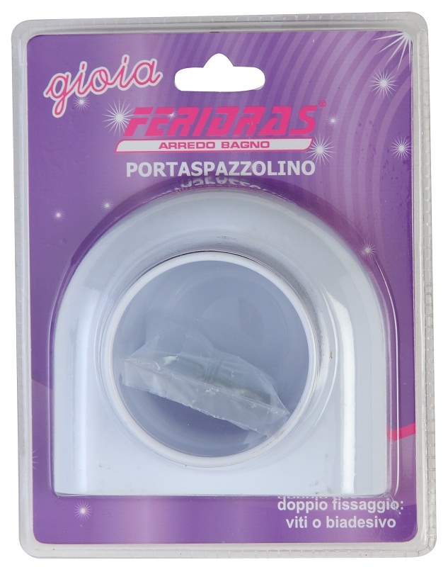 Portaspazzolino in abs bianco linea gioia Feridras 417006