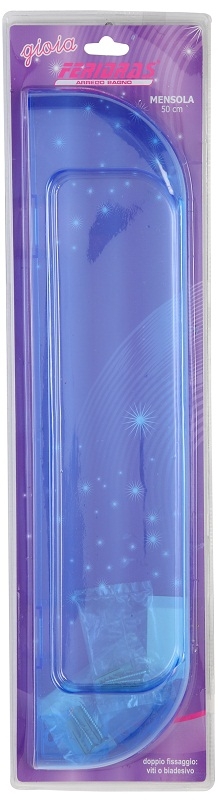Mensola in abs blu 50 cm linea gioia Feridras 417010