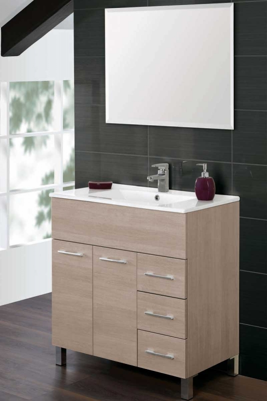 Mobile composizione Bagno Rovere chiaro 81x84x46 cm Feridras 606022