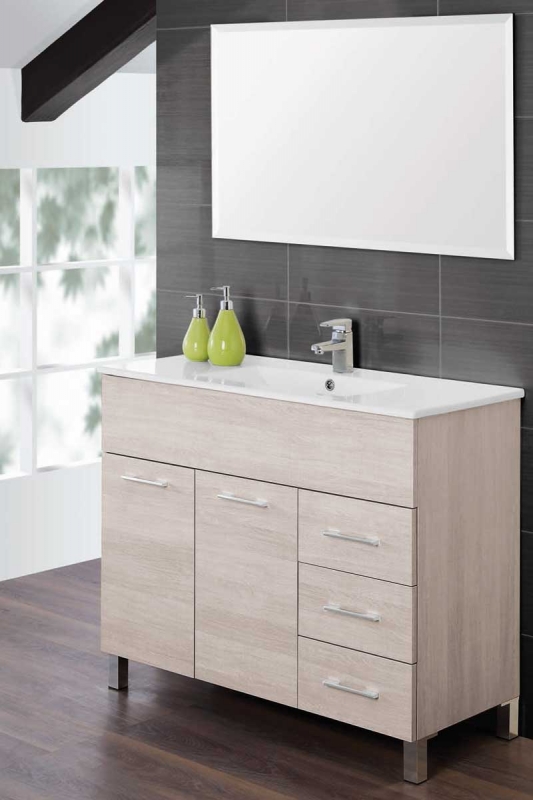 Mobile composizione Bagno Rovere chiaro 101x84x46 cm Feridras 606023