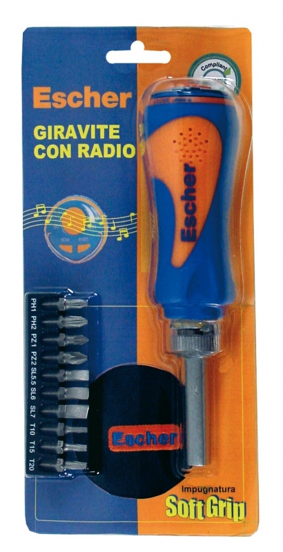 Cacciavite a cricchetto con radio integrata 7194-5