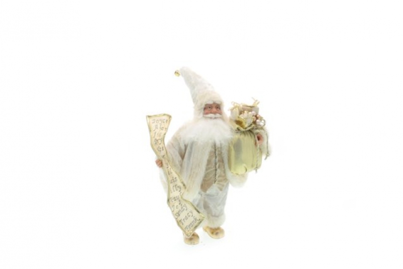 Babbo natale in miniatura  30 cm bianco