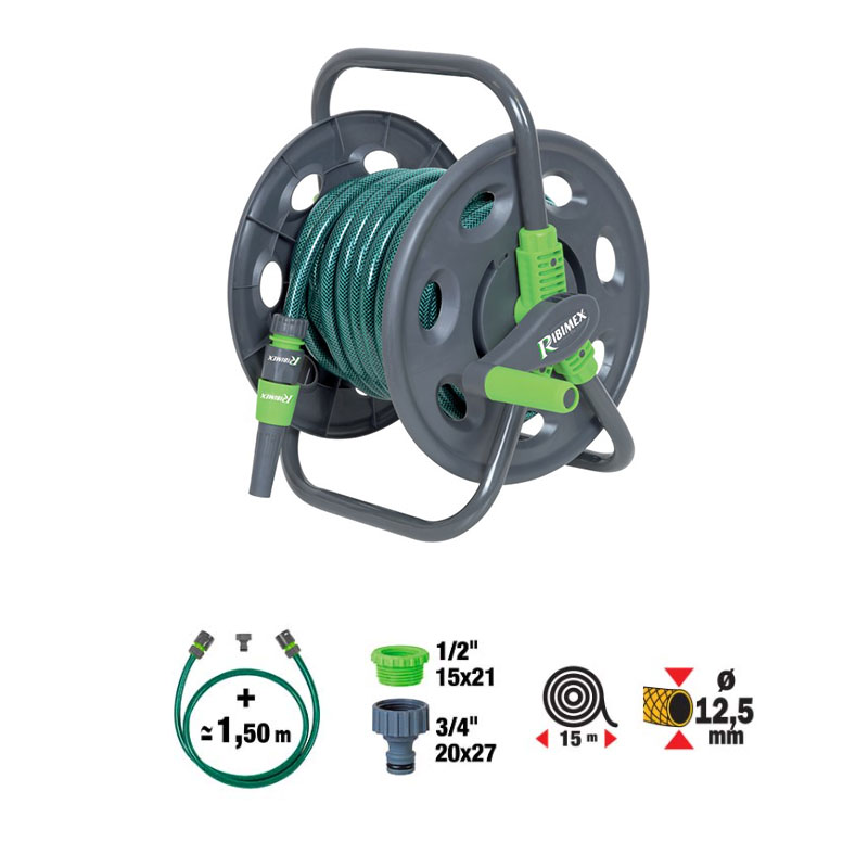Avvolgitubo Portatile 15 Mt Con Accessori Ribiland PRA/DB.1104