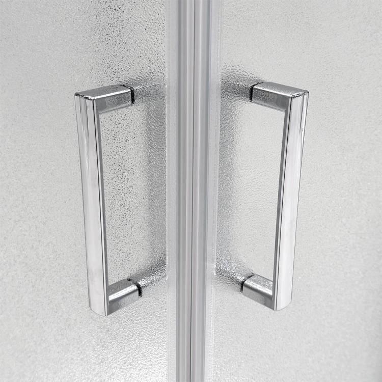 Box doccia angolare cromato H195cm con vetro stampato T-Special Feridras