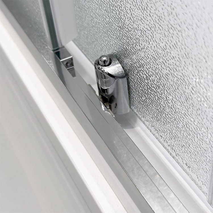 Box doccia angolare cromato H195cm con vetro stampato T-Special Feridras