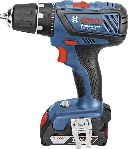 Bosch GSR 18-2 Li Plus Trapano a batteria 18V con 3 batterie borsa  e punte