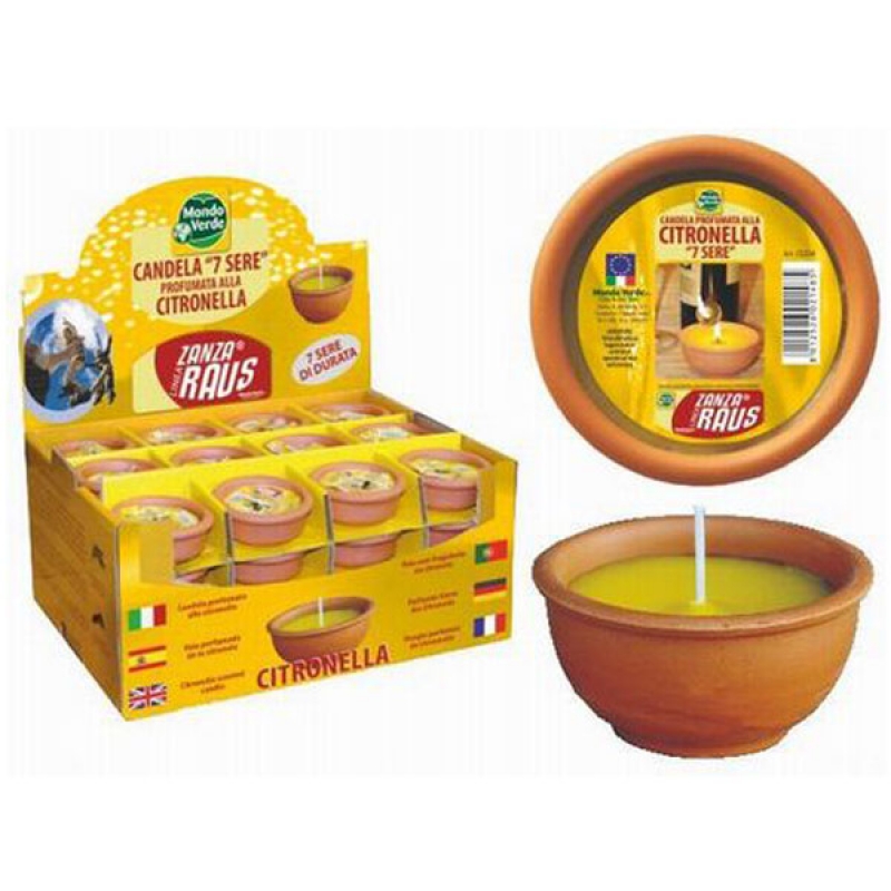 Candele citronella in cotto 7 sere Mondo Verde