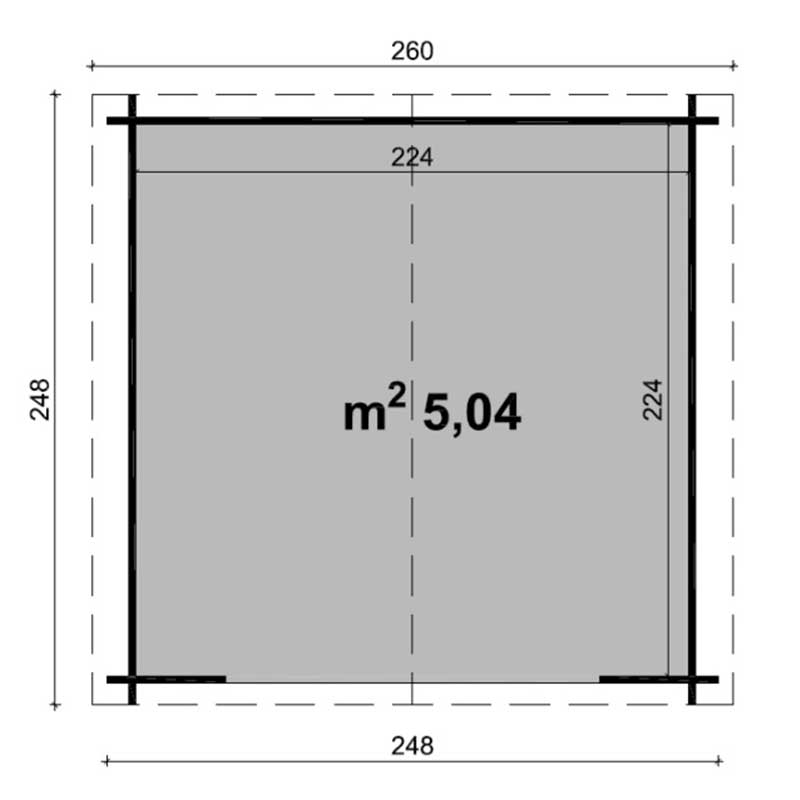 Casetta Da Giardino In Legno Noemi 250x250 cm Losa Legnami