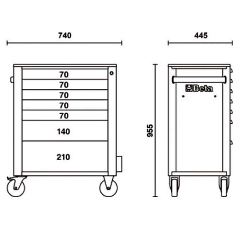 Beta C24S-7 Cassettiera Portautensili 7 cassetti