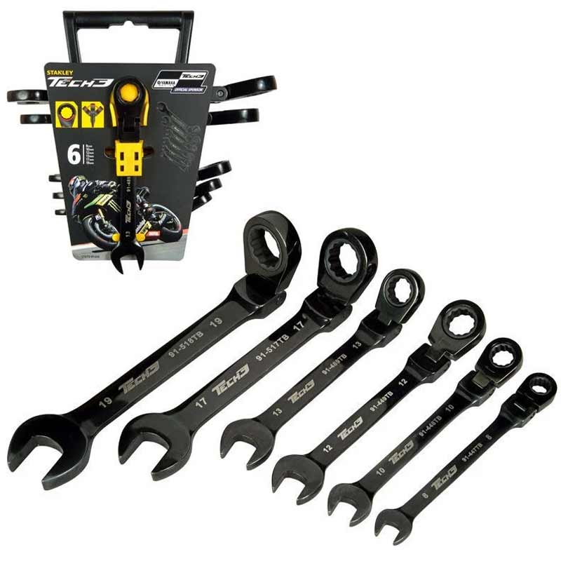 Chiavi combinate a cricchetto con snodo in set da 6 pezzi Stanley