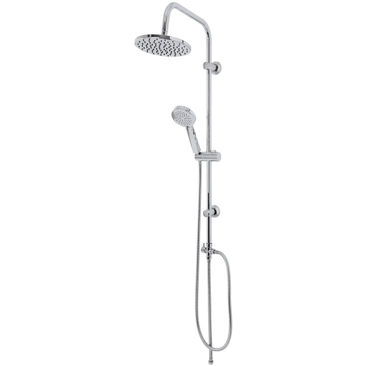 Colonna doccia H105cm in acciaio cromato con soffione tondo Platinum Feridras