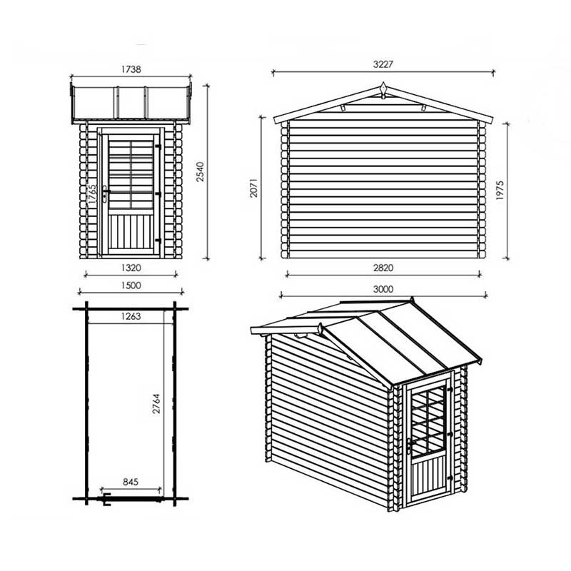 Casetta Da Giardino In Legno Lucia 150 x 300 cm Losa Legnami