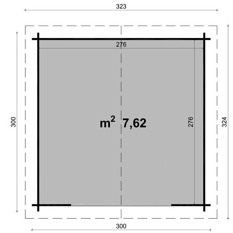 Casetta Da Giardino In Legno Cleo 300 x 300 cm Losa Legnami
