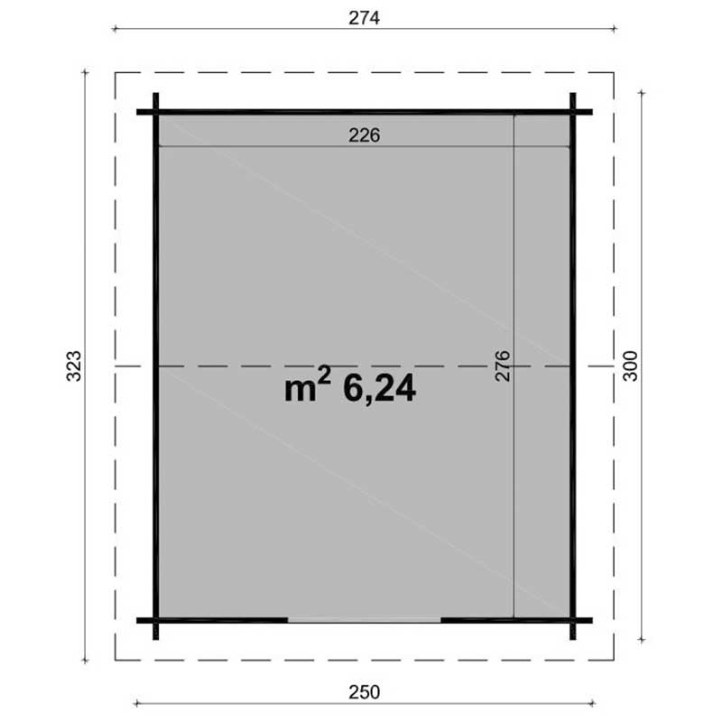 Casetta Da Giardino In Legno Elena 250 x 300 cm Losa Legnami