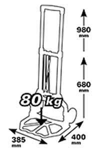 Carrello portapacchi pieghevole 80 Kg RIbimex PRCDPL