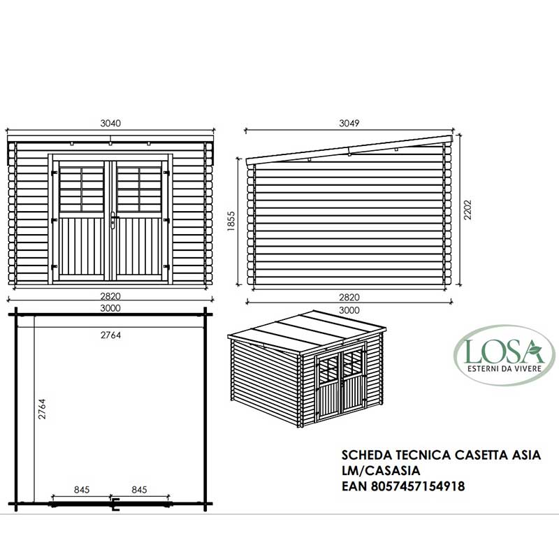 Casetta Da Giardino In Legno Asia e Nina Losa Legnami