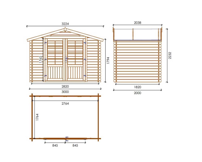 Casetta Da Giardino In Legno Kelly 300 x 200 cm Losa Legnami