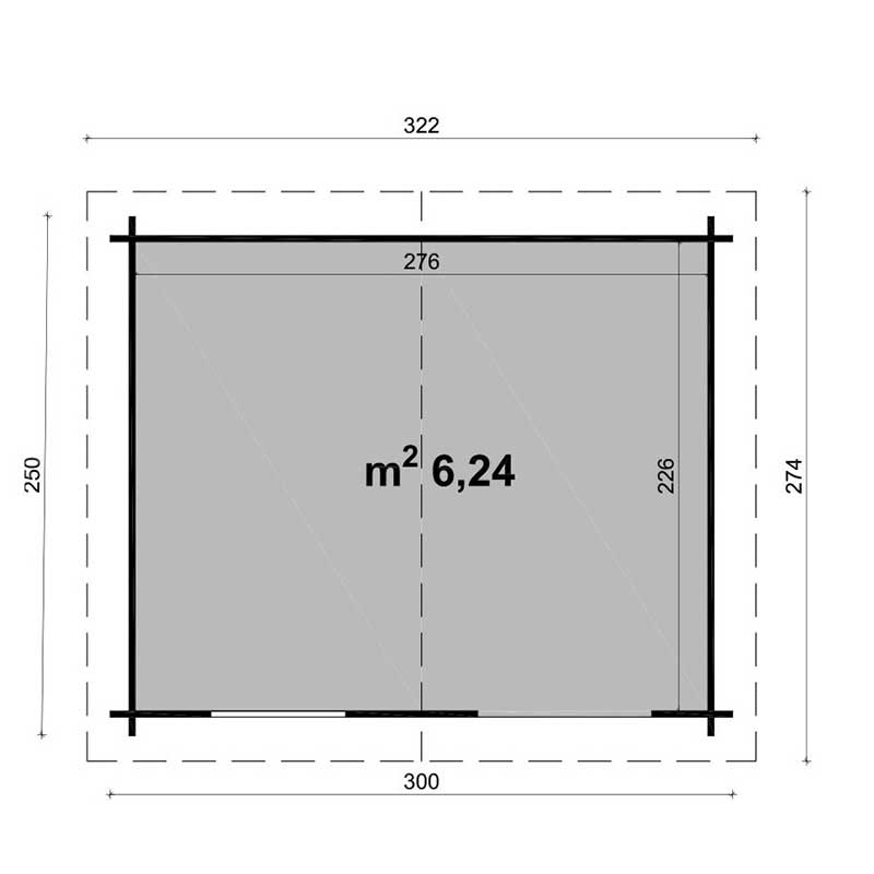 Casetta Da Giardino In Legno Malaga 300 x 250 cm Losa Legnami