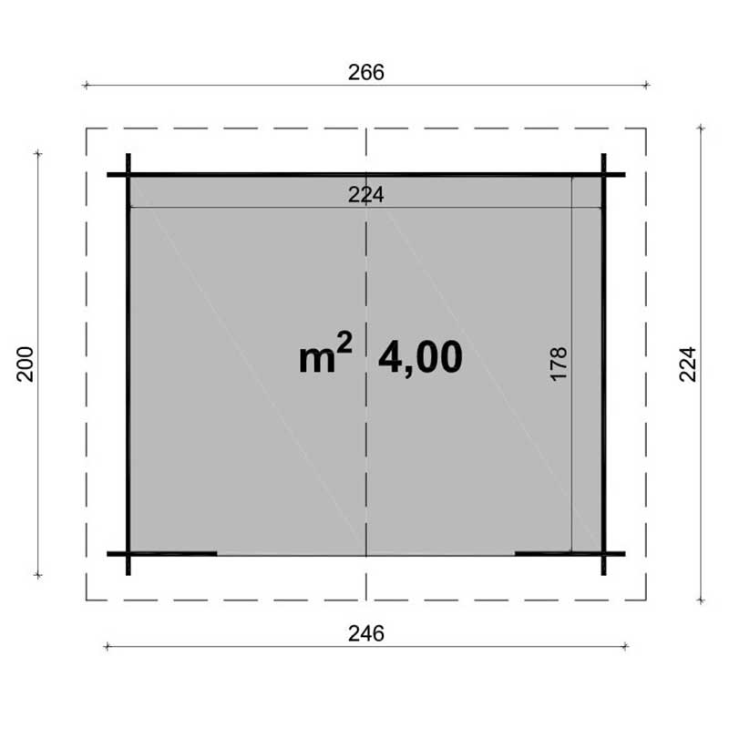 Casetta Da Giardino In Legno Sara 246 x 200 cm Losa Legnami