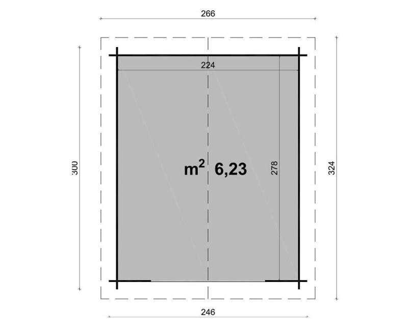 Casetta Da Giardino In Legno Viola 246 x 300 cm Losa Legnami