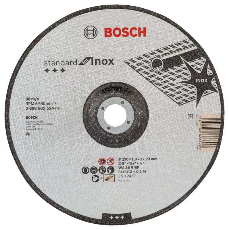 Confezione 50pz. disco da taglio inox depresso per smerigliatrice angolare 230x1,9mm Bosch