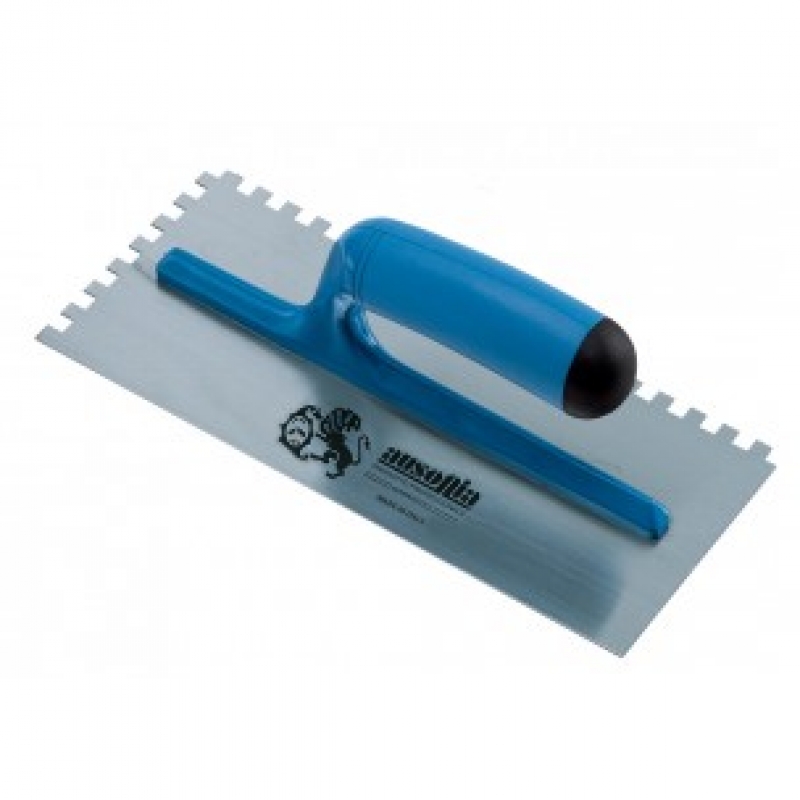 Frattazzo per colla 28X12 manico plastica Dente 7,5x7,5 Ausonia