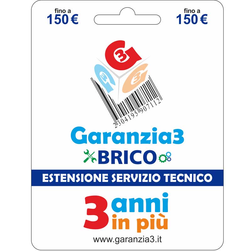 Garanzia 3 Estensione servizio tecnico Brico fino a 150.00 Euro