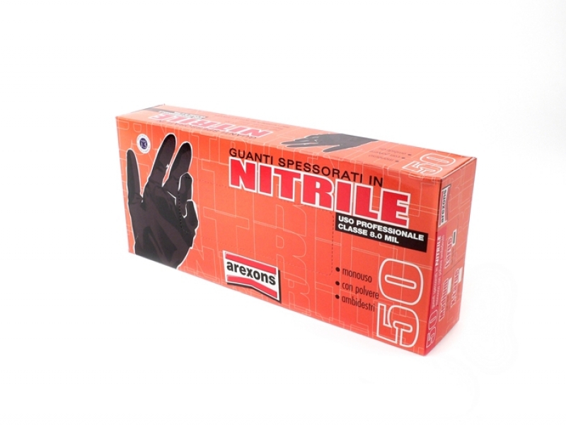 Guanti in nitrile spessorati taglia XL 50 pz Arexons
