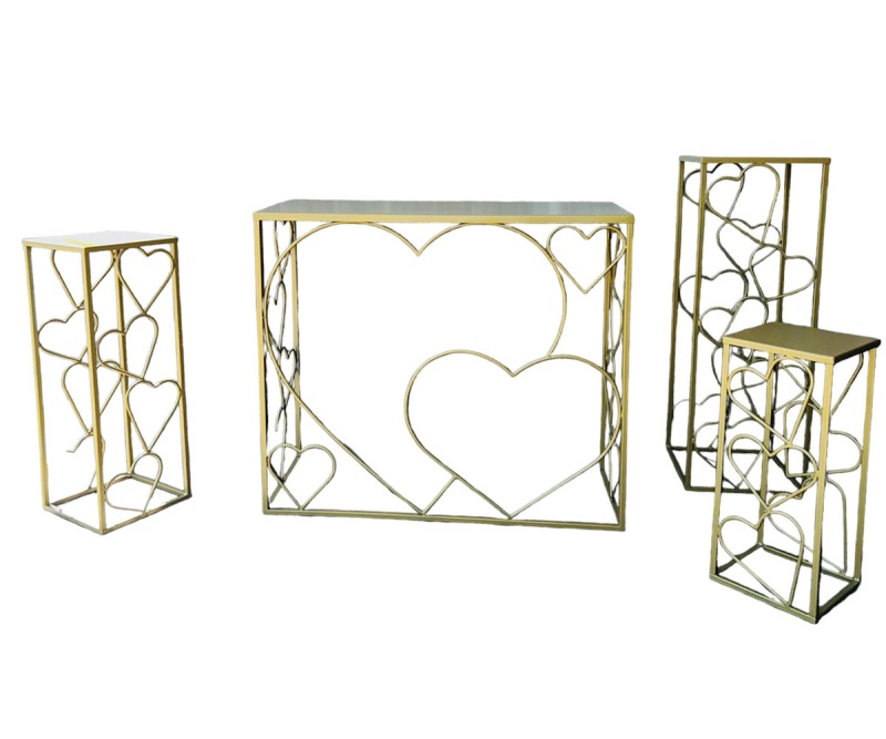 Tavolo con alzate per eventi Set da 4 pz Heart plus Made in italy