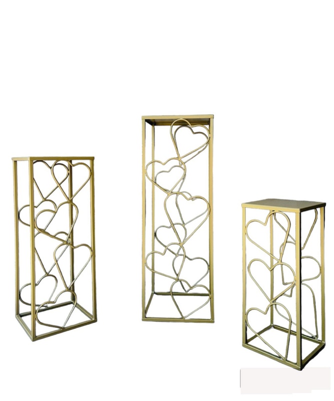 Alzate in metallo per decorazioni set da 3 pezzi Heart Made in italy