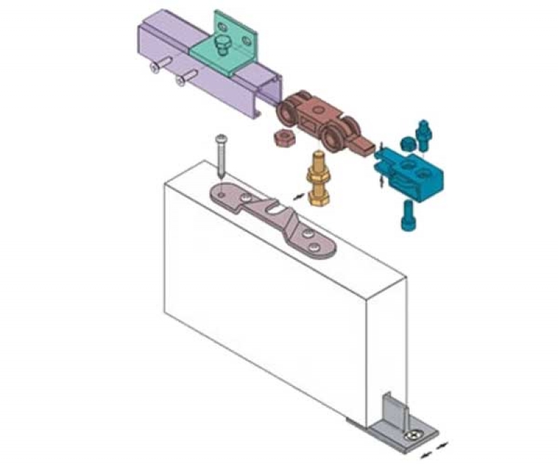 Kit sistema scorrevole da 200 a 230 cm per porte scorrevoli Koblenz