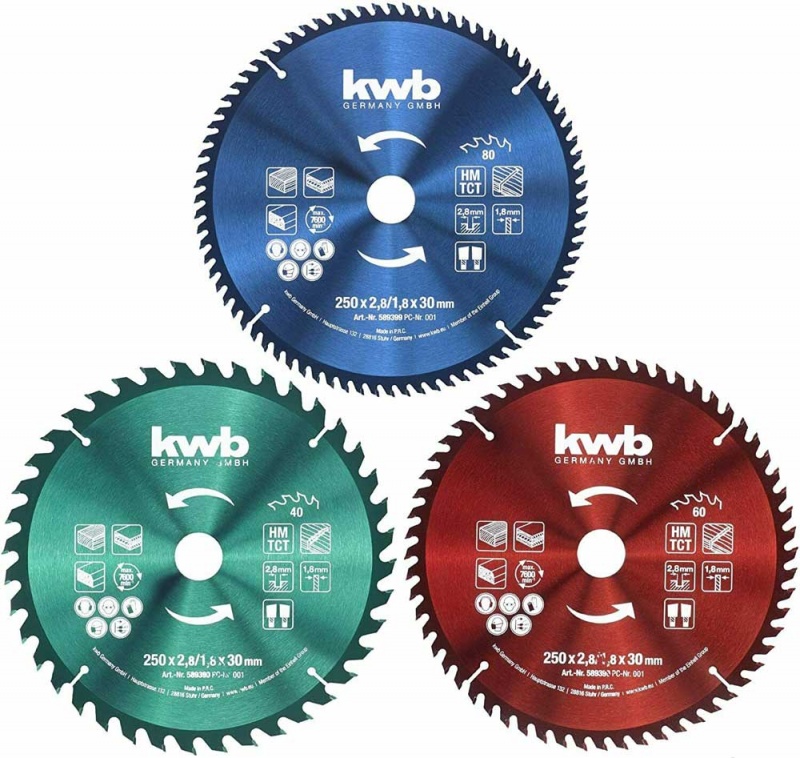 Lame per troncatrici Kwb 250x30x3.0 mm set 3 pz
