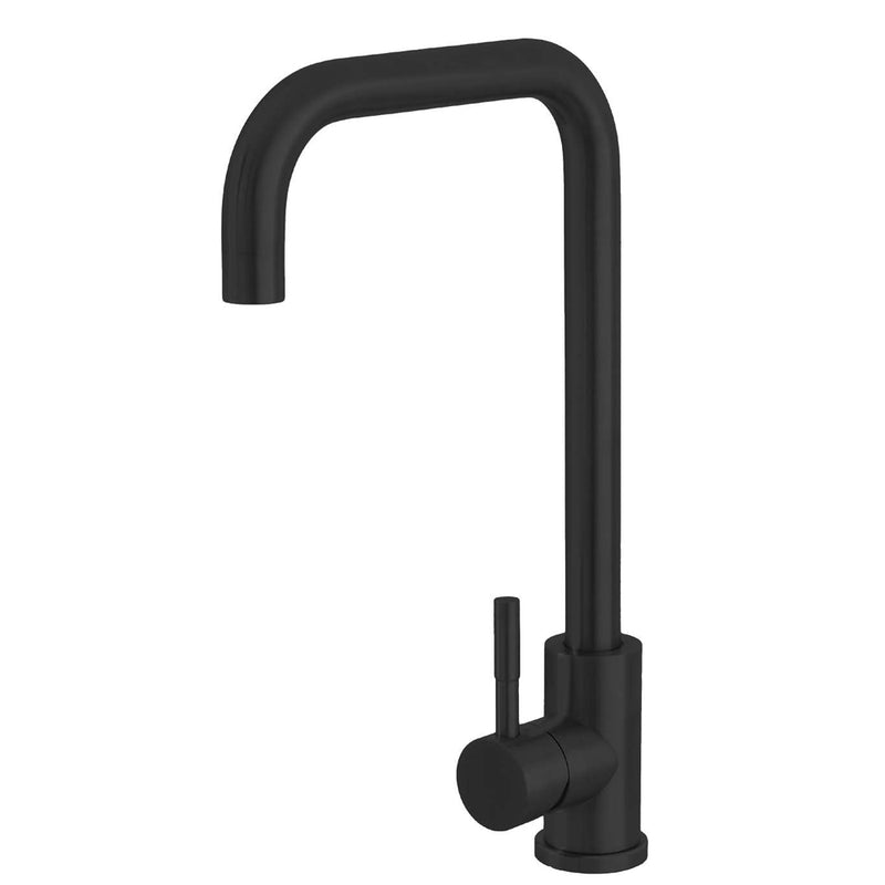 Miscelatore per lavello canna svedese acciaio inox nero opaco Kitchen Feridras