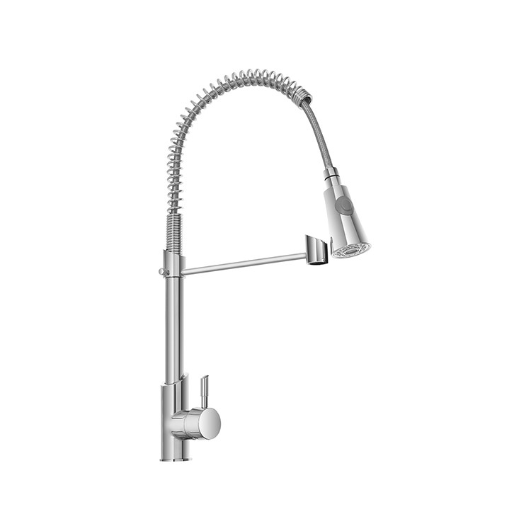 Miscelatore per lavello in ottone cromato con canna a molla Kitchen Feridras