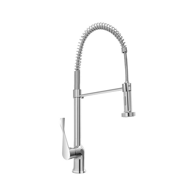 Miscelatore per lavello in ottone cromato con canna a molla Kitchen Feridras